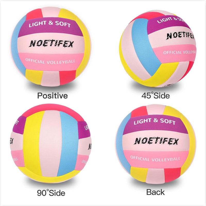 Noetifex كرة طائرة ناعمة - كرة طائرة خفيفة من قماش ناعم للتدريب الداخلي آمنة وهادئة للأطفال والمبتدئين في المنزل والحديقة (غير منتفخة) - Image 2